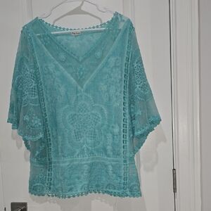 Sapphire Teal Lace Blouse